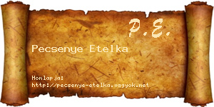 Pecsenye Etelka névjegykártya